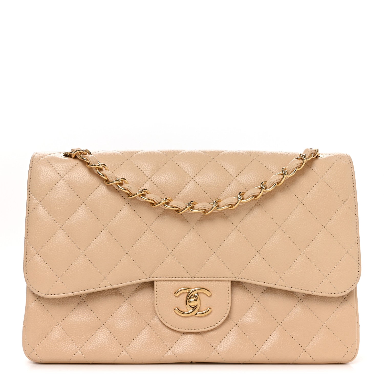 Chanel Caviar Quilted Jumbo Double Flap Beige Clair 1 of 11