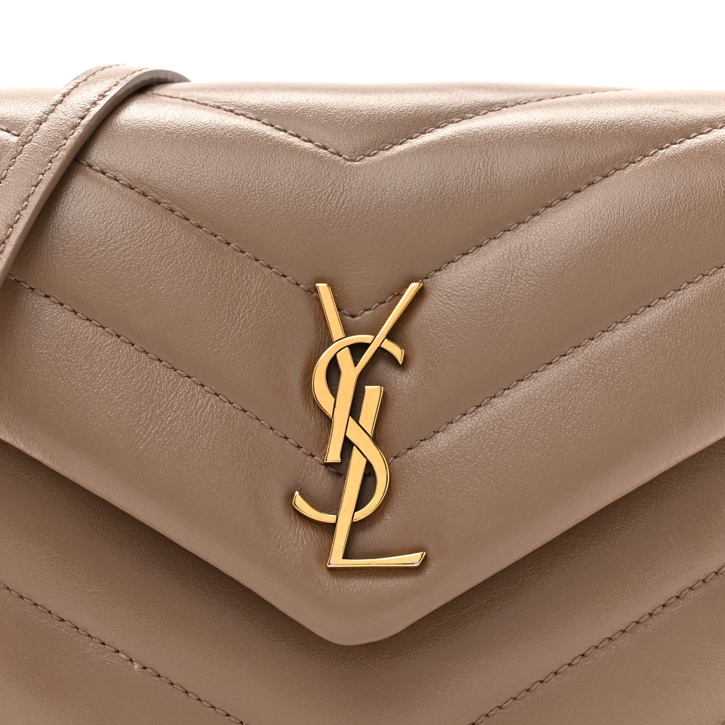 Calfskin Y Quilted Monogram Toy Loulou Crossbody Bag Taupe