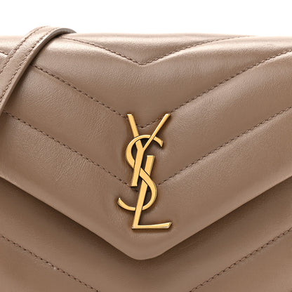 Saint Laurent Calfskin Y Quilted Monogram Toy Loulou Crossbody Bag Taupe 10 of 12