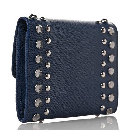 Prada Saffiano Crystal Card Holder 3 of 9