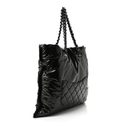 Chanel Vinyl Mohair Trimmed CC Bonbons Tote Black 3 of 10