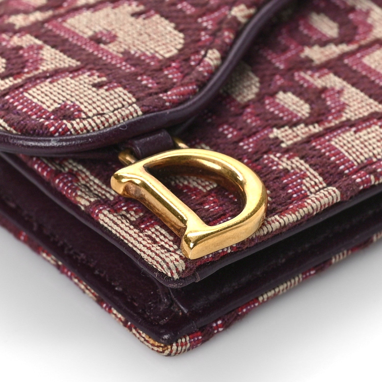Christian Dior Oblique Saddle Card Holder Bordeaux 7 of 8
