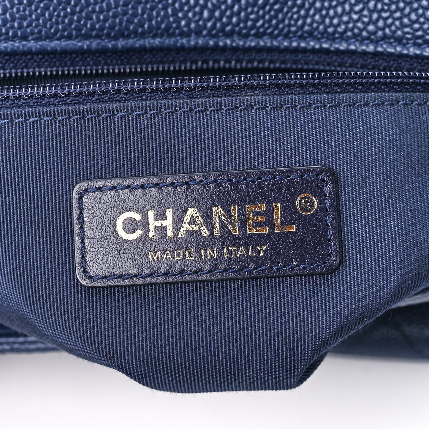 Caviar Quilted City Walk Flap Navy Blue