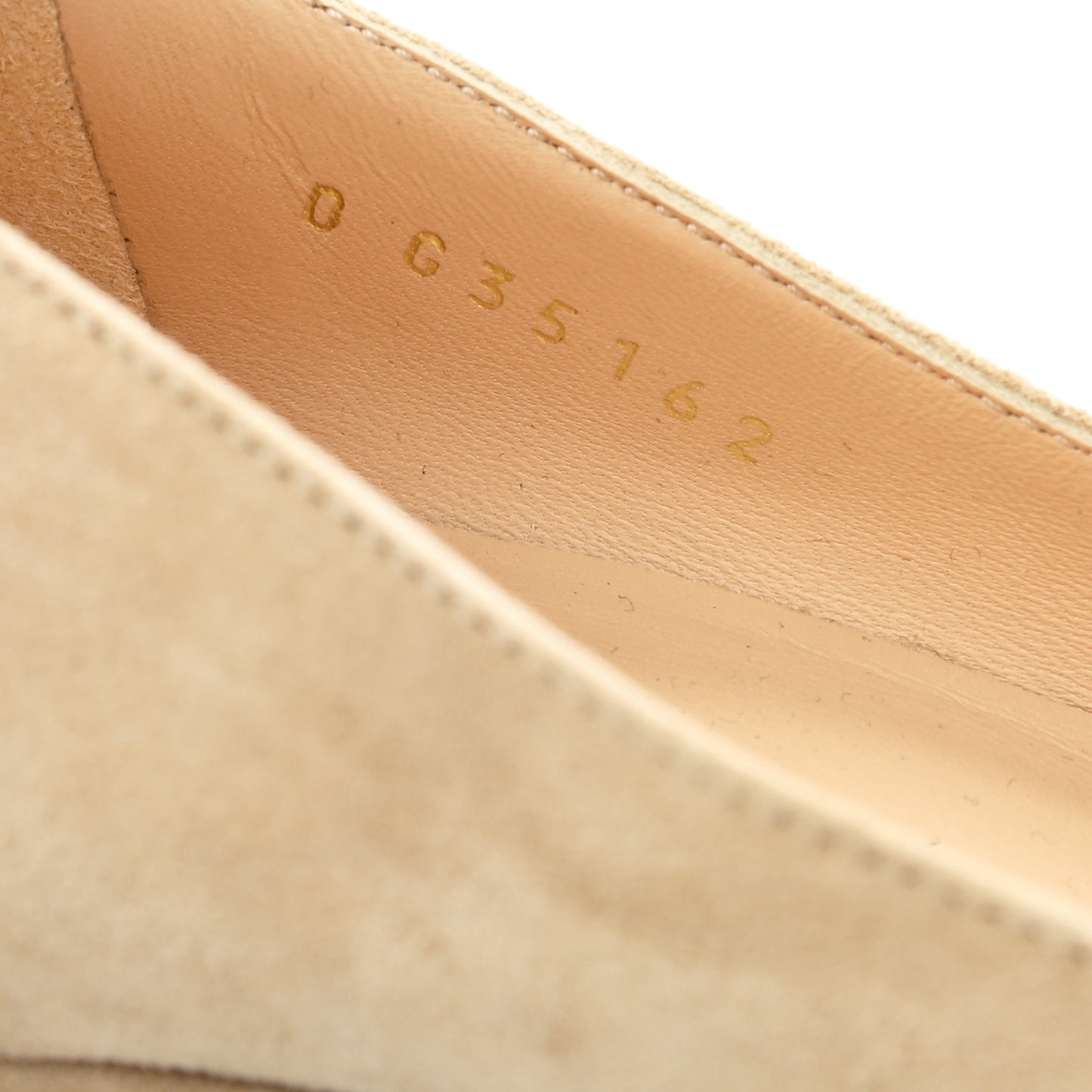 Suede Calfskin Grosgrain Cap Toe Chain Ballerina Flats 37 Beige Black