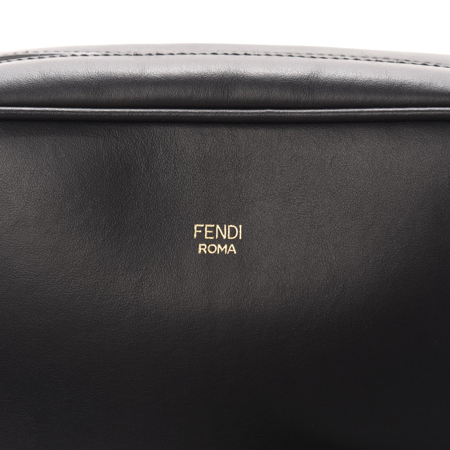 Vitello Century F is Fendi Bi-Color FF 1974 Embossed Camera Case Maya Black