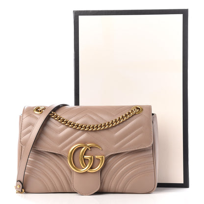 Gucci Calfskin Matelasse Medium GG Marmont Shoulder Bag Porcelain Rose 9 of 9