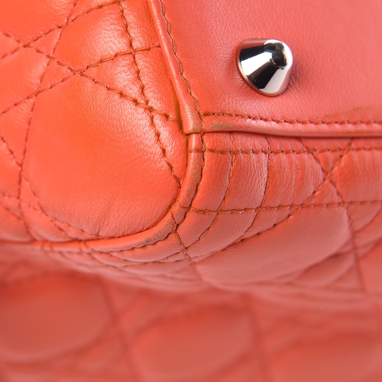 Christian Dior Lambskin Cannage Large Lady Dior Coral 16 of 16