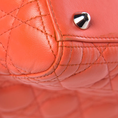 Christian Dior Lambskin Cannage Large Lady Dior Coral 16 of 16