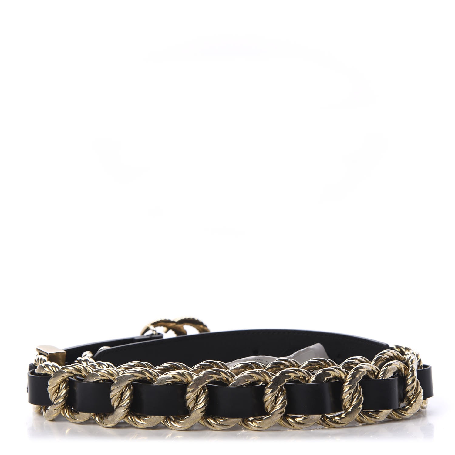 Gucci Calfskin Torchon Double G Chain 25mm Belt 85 34 Black 3 of 4