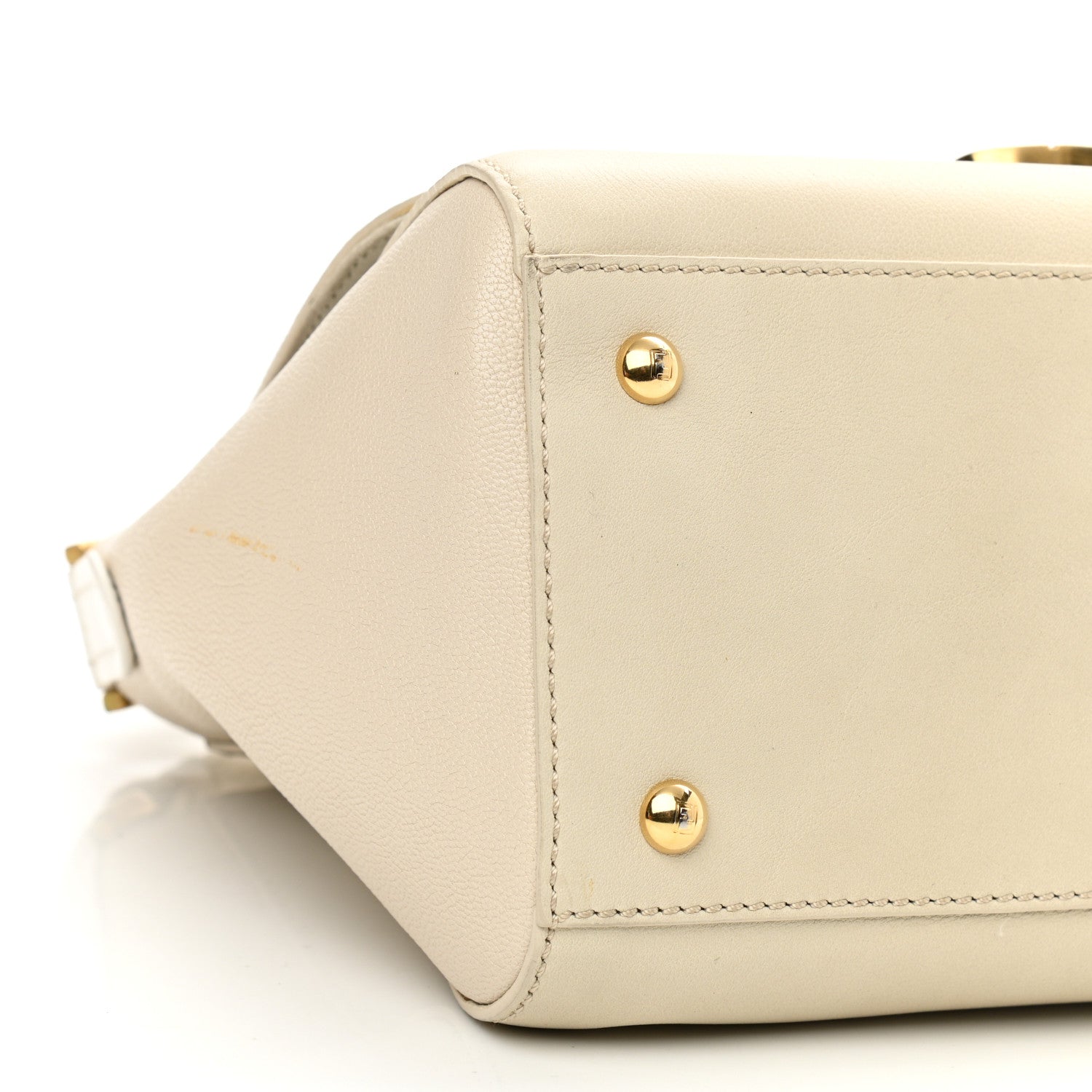 Fendi Calfskin Colorblock Anna Shoulder Bag Beige 9 of 10