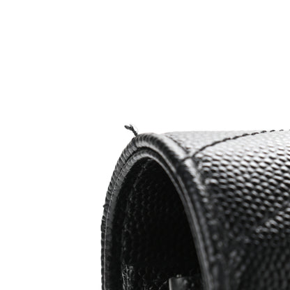 Saint Laurent Grain De Poudre Matelasse Chevron Monogram Chain Wallet Black 9 of 11