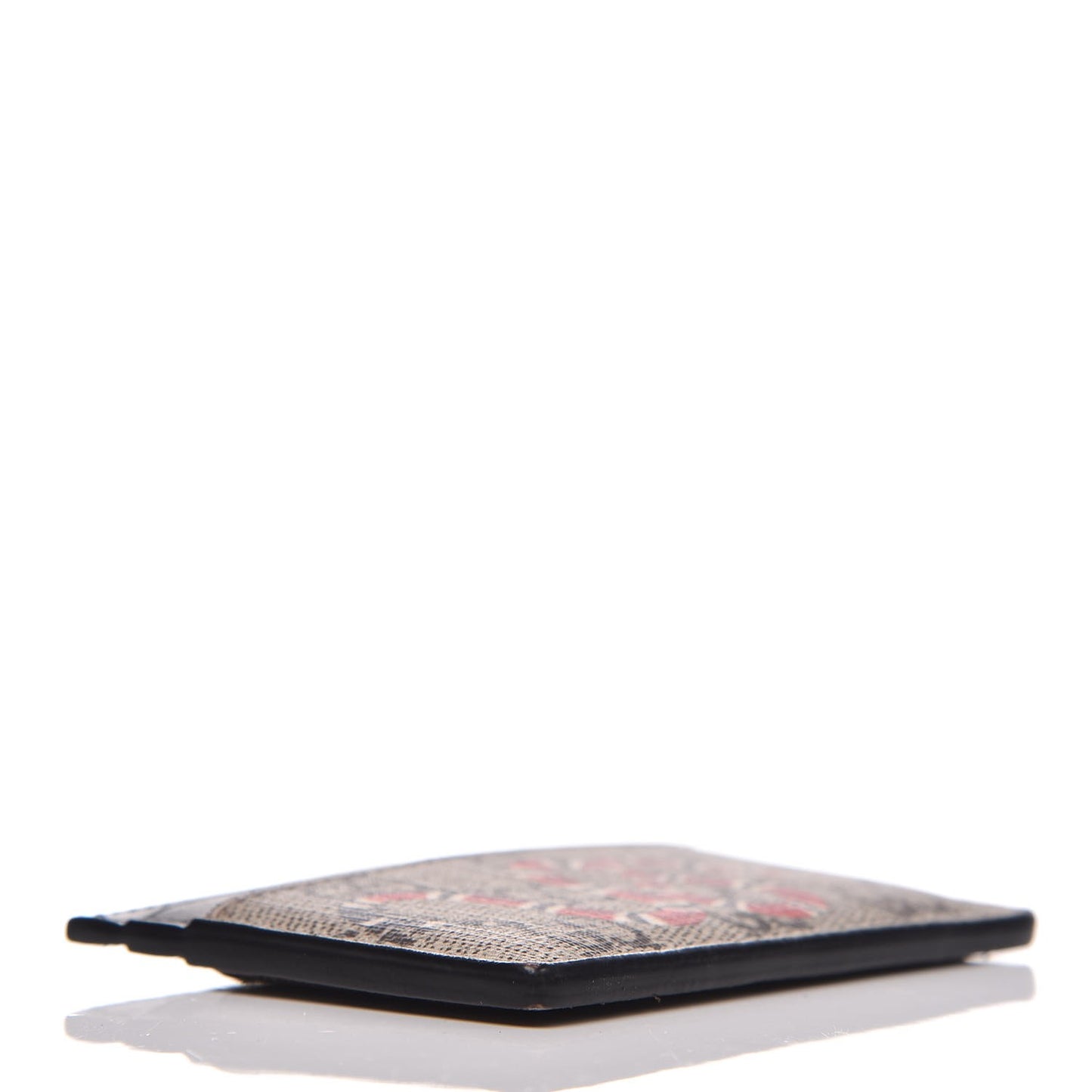 GG Supreme Monogram Kingsnake Card Holder Beige Black