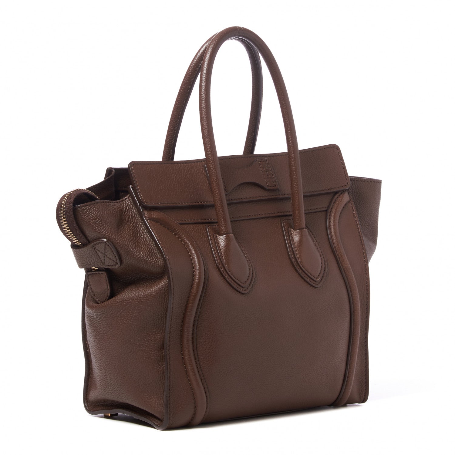 Celine Pebbled Calfskin Micro Luggage Chocolate 2 of 9
