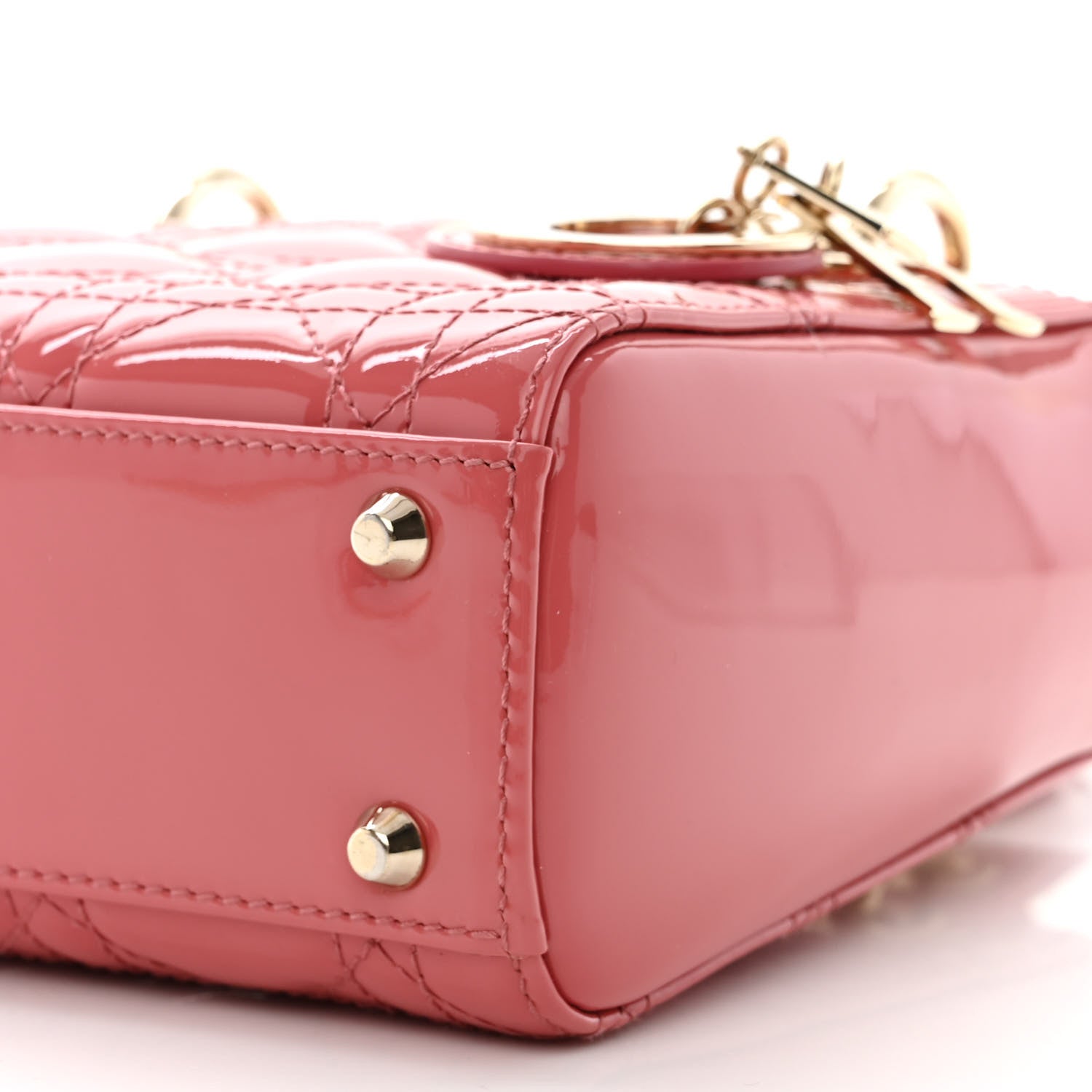 Christian Dior Patent Cannage Mini Lady Dior Pink 10 of 15