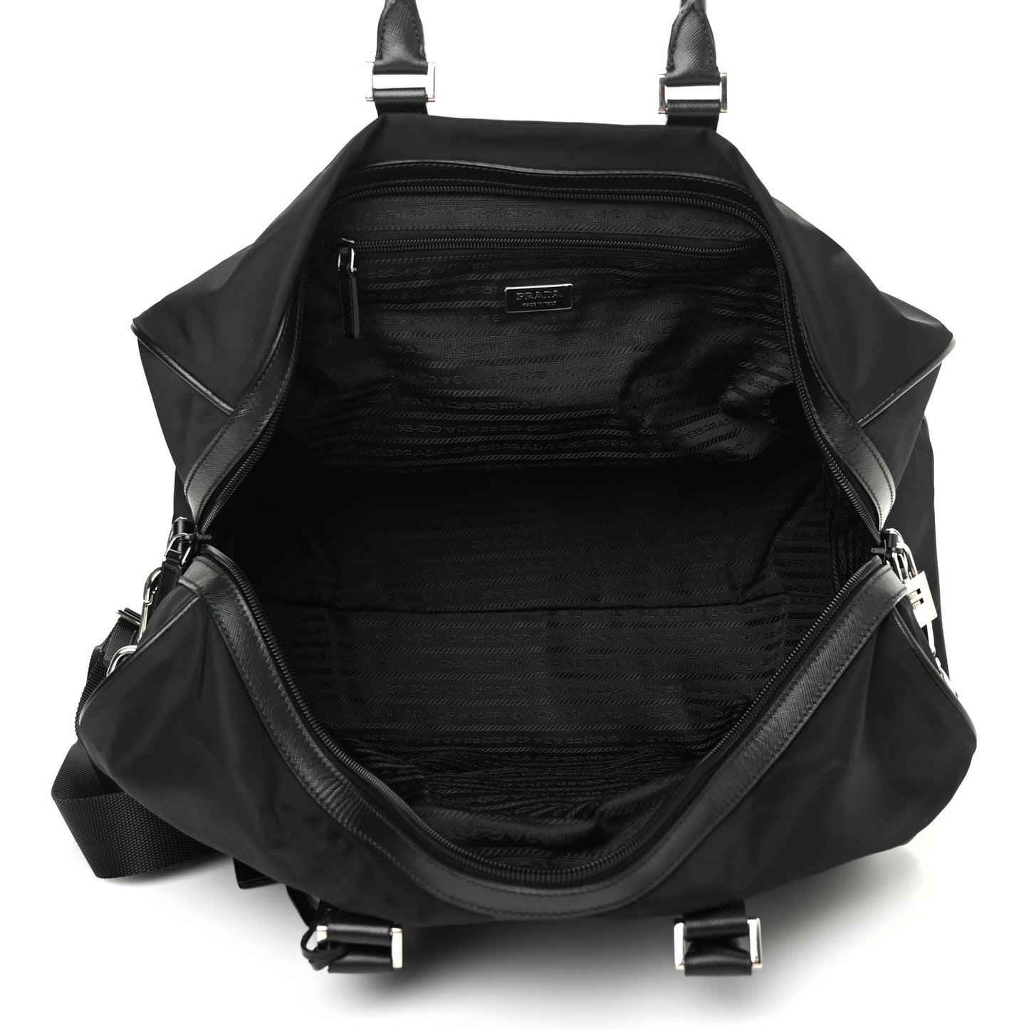 Tessuto Nylon Saffiano Duffle Black