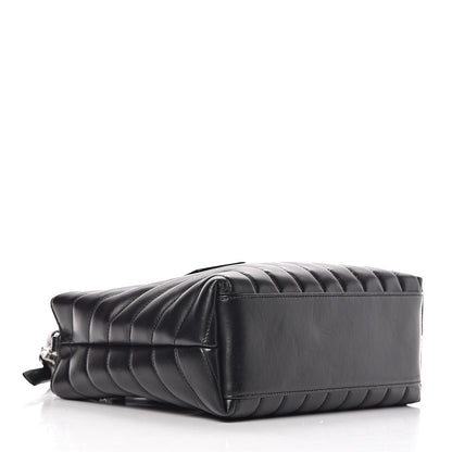 Saint Laurent Calfskin Y Quilted Monogram Small Loulou Shopper Black 4 of 11