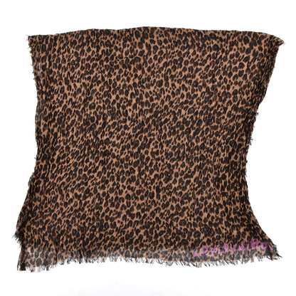 Louis Vuitton Cashmere Silk Leopard Etole Stole Marron 2 of 5