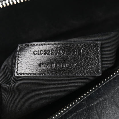 Saint Laurent Calfskin Crocodile Embossed Classic Duffle Bag Black 8 of 11
