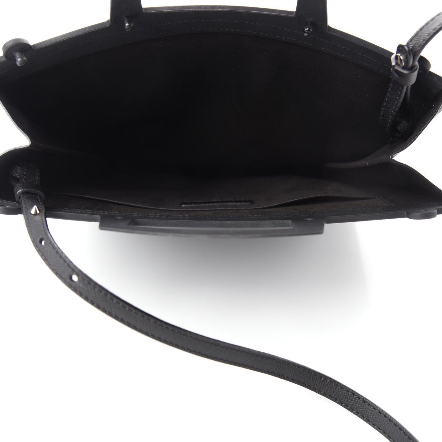 Textured Coated Canvas Logo Print Medium Rave Tote Black