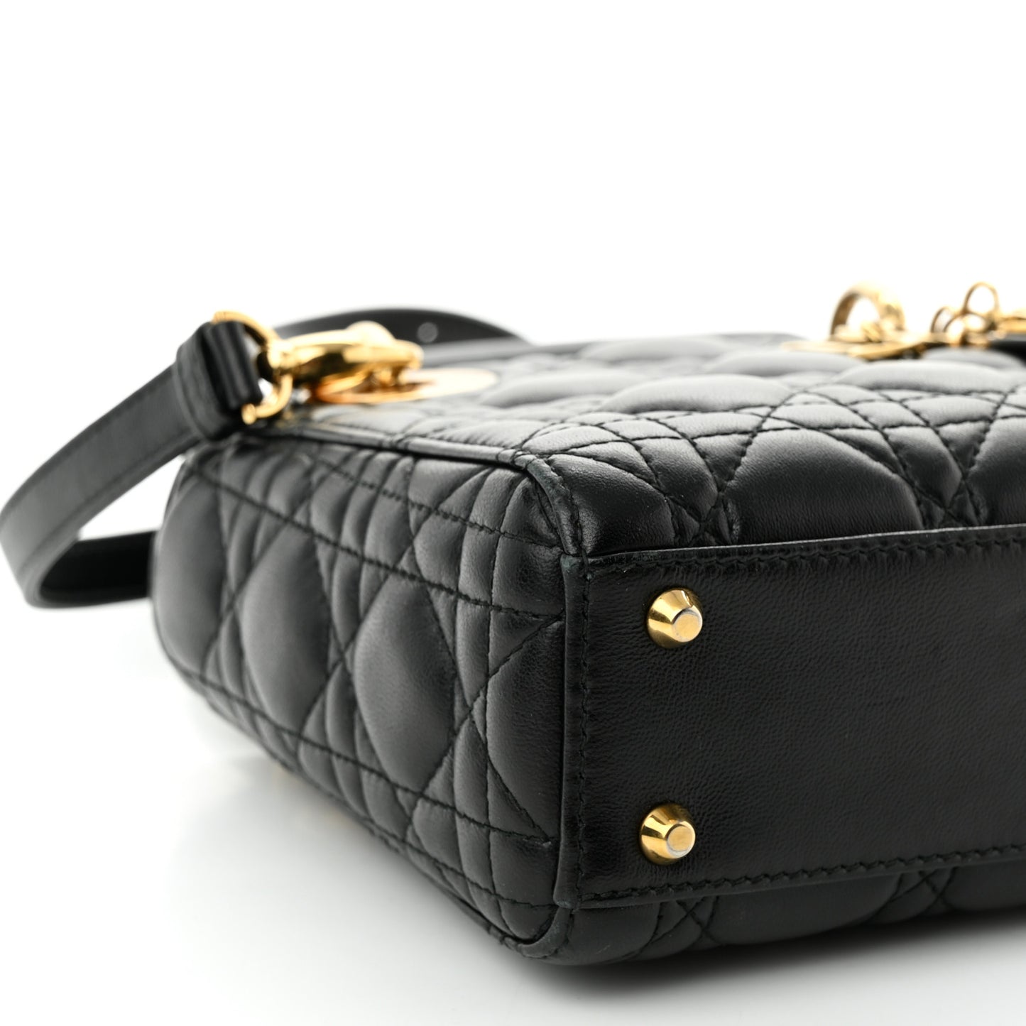 Lambskin Cannage Mini Lady Dior Black