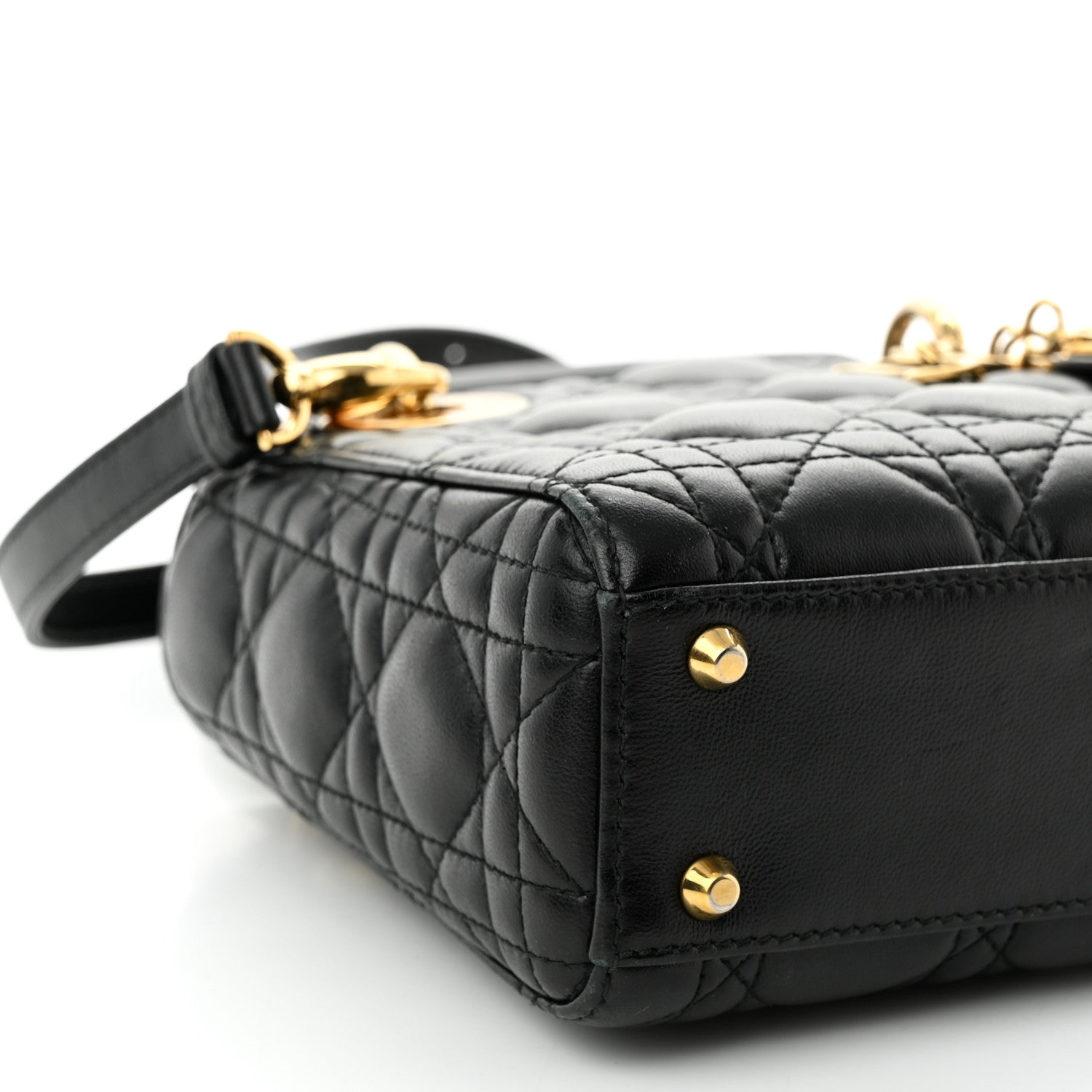 Christian Dior Lambskin Cannage Mini Lady Dior Black 6 of 8