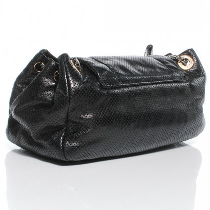 Chanel Metallic Calfskin Perforated Large Drill Accordion Flap Black 3 of 7