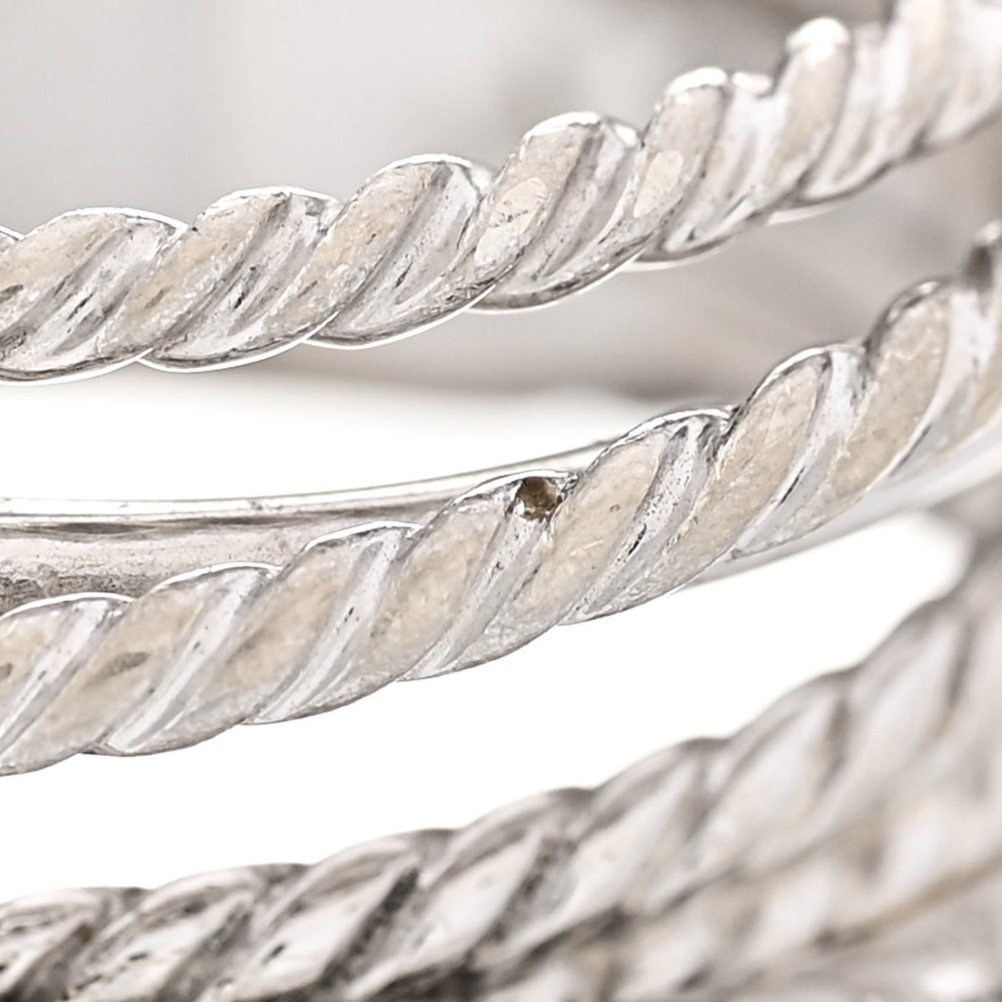 Sterling Silver Diamond 12mm Wide Crossover Cable Ring 54 7