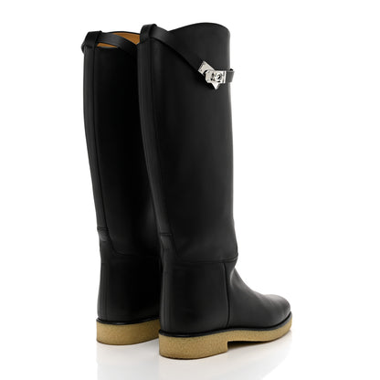 Hermes Calfskin Faustine Boots 40 Black 4 of 8