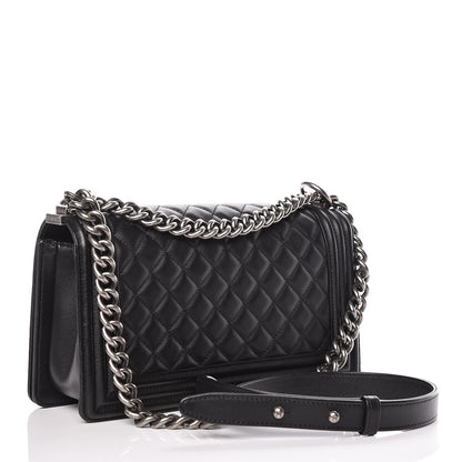 Chanel Calfskin Quilted Medium Boy Flap Black 3 of 11