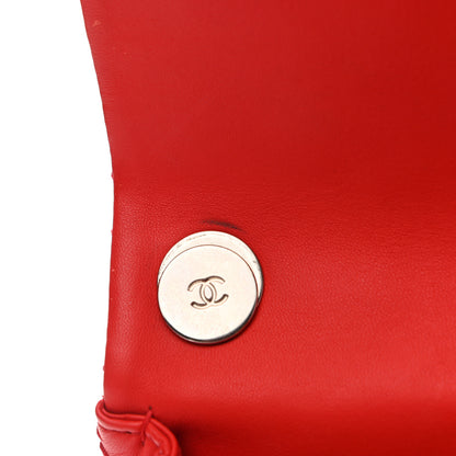 Chanel Lambskin Quilted Medium Easy Carry Flap Red 12 of 21