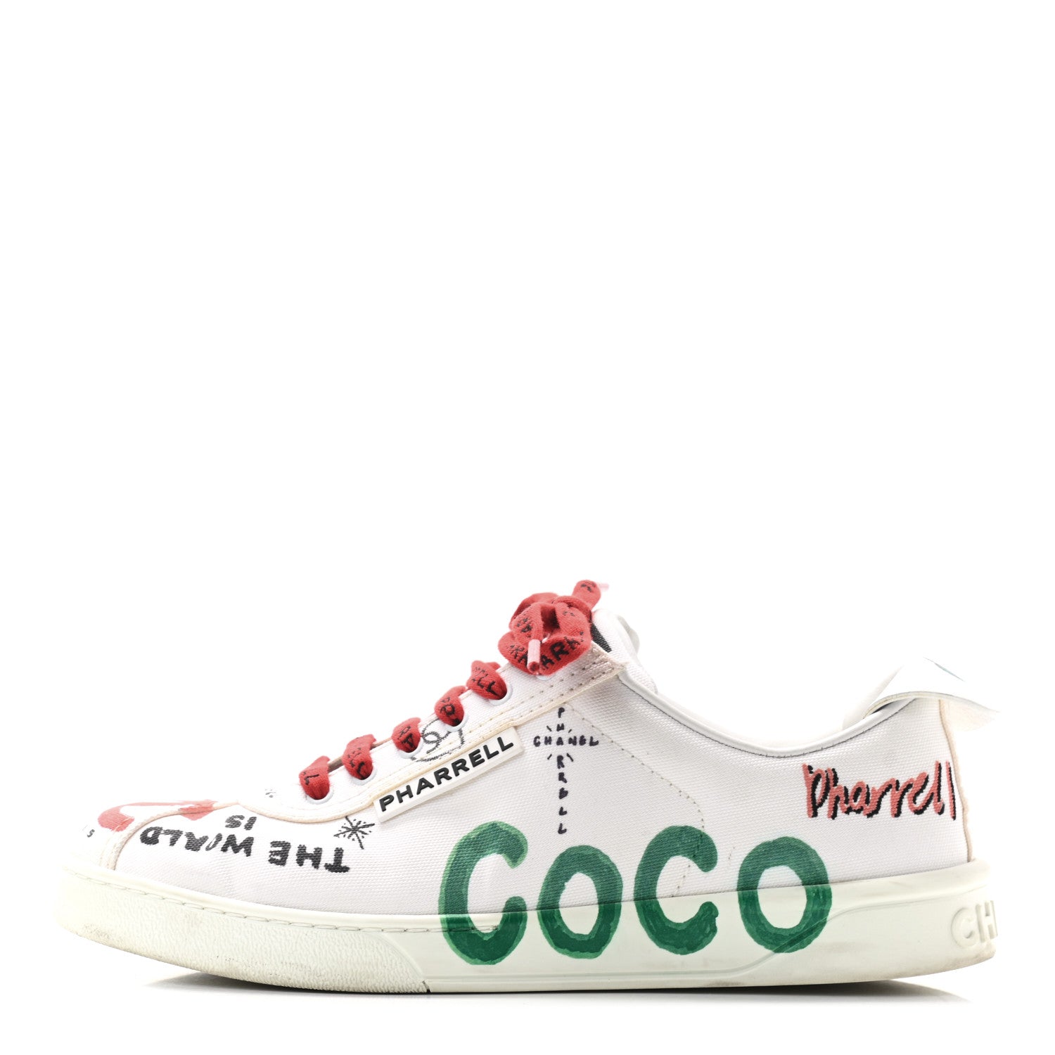 Chanel x Pharrell Williams Calfskin Womens Sneakers 37 White 1 of 7