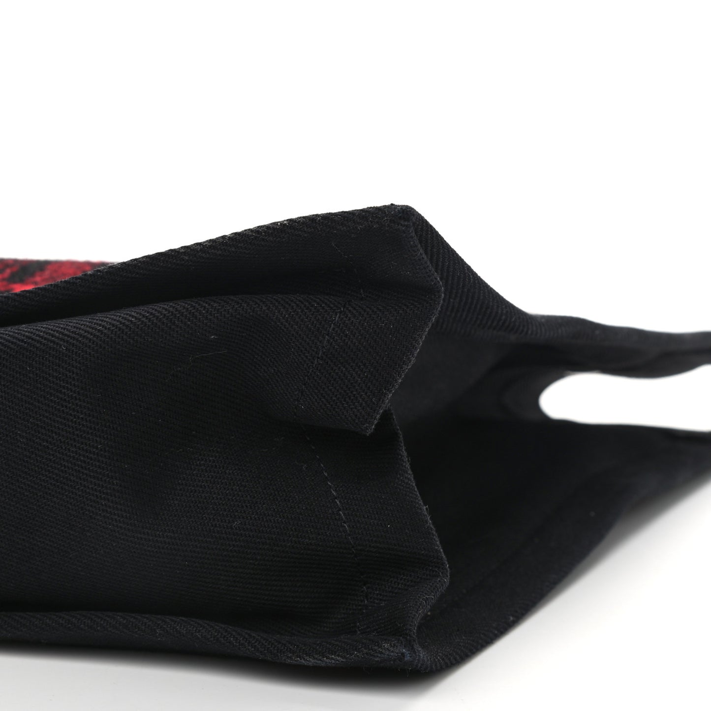 Wool Tartan Rive Gauche Tote Red Black