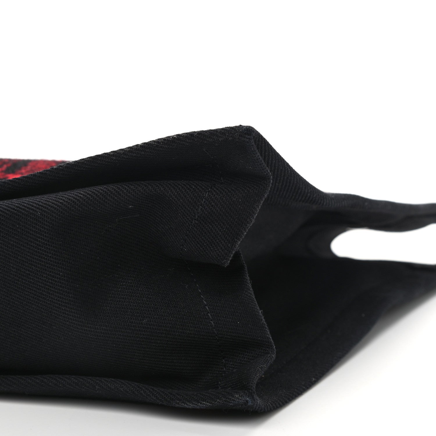 Saint Laurent Wool Tartan Rive Gauche Tote Red Black 10 of 10