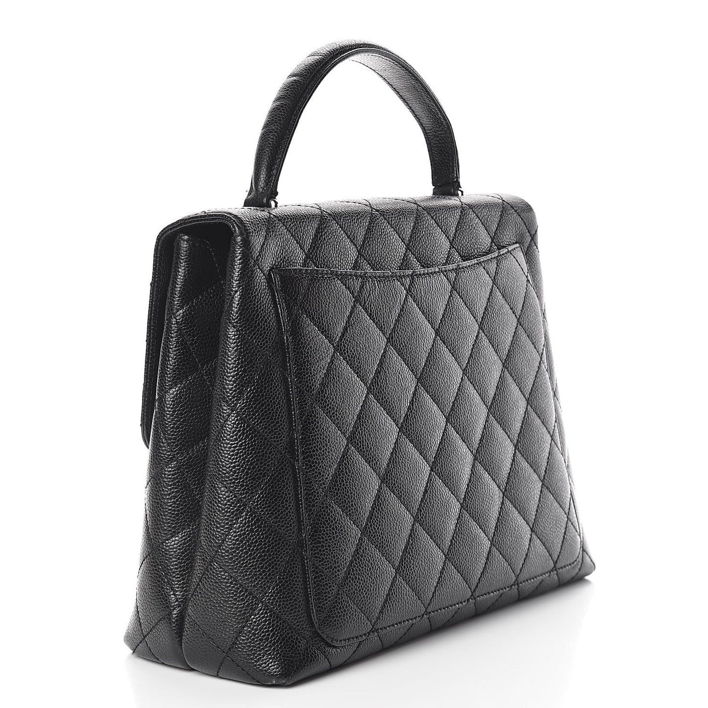 Caviar Quilted Jumbo Kelly Flap Black