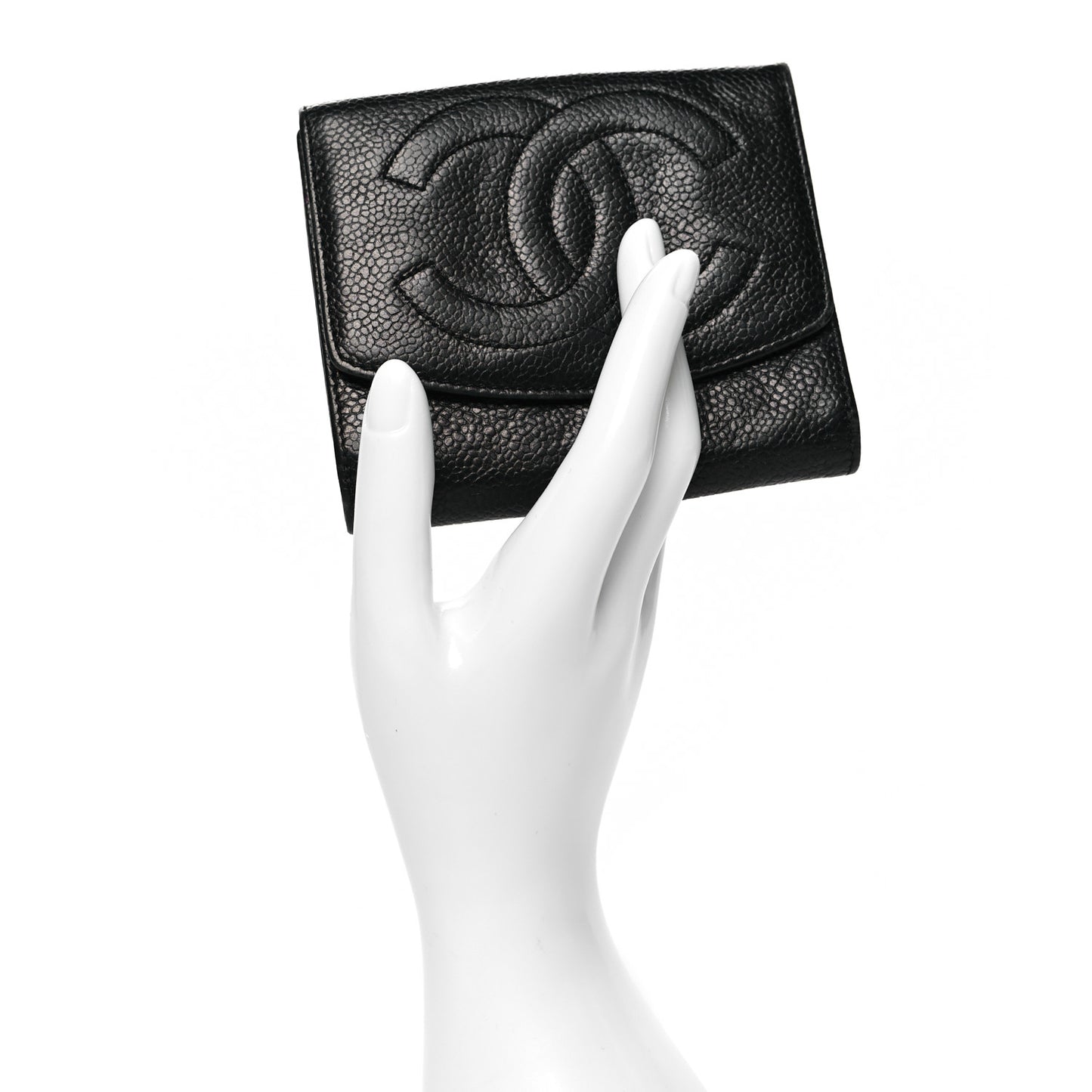 Caviar Timeless CC Compact French Wallet Black