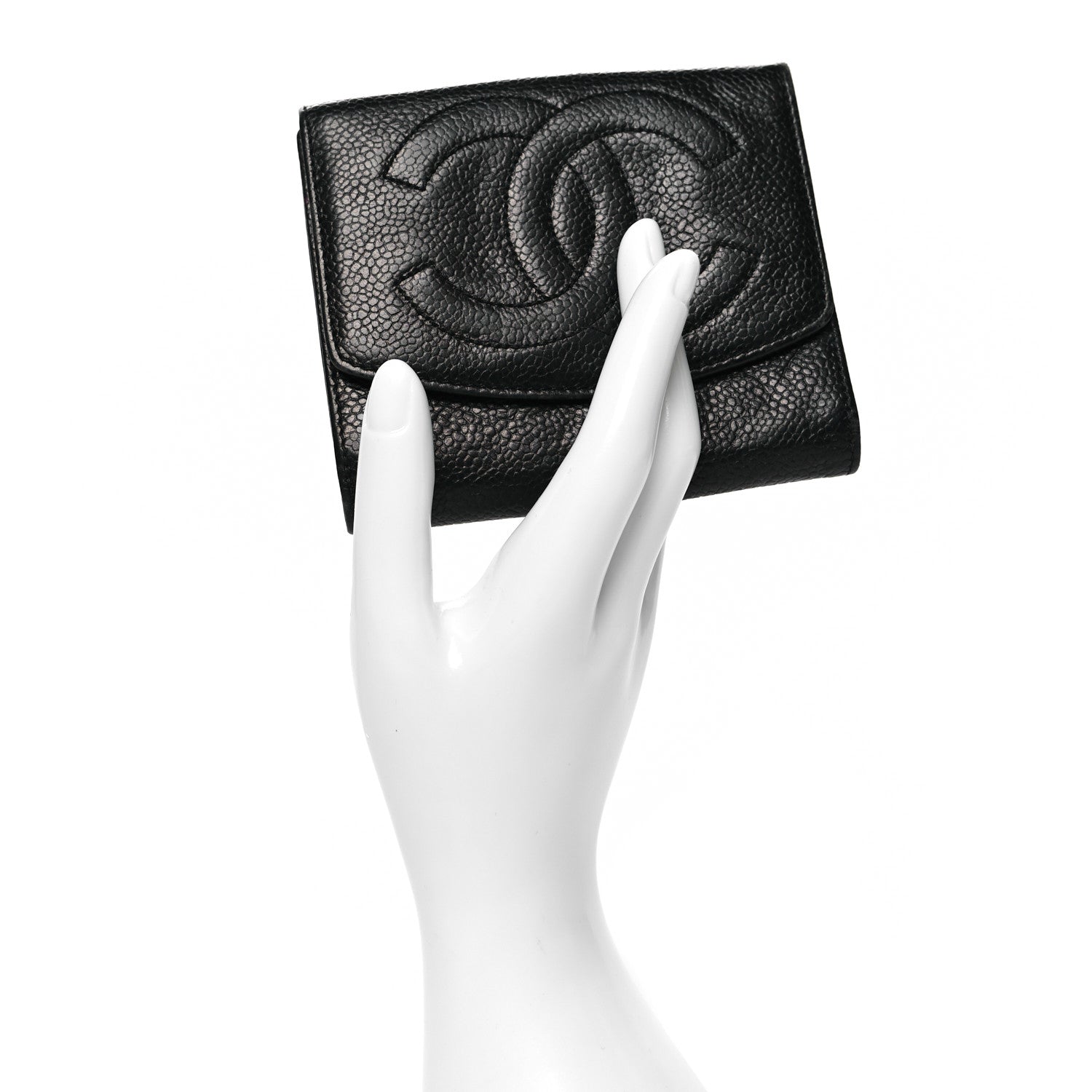Chanel Caviar Timeless CC Compact French Wallet Black 2 of 13