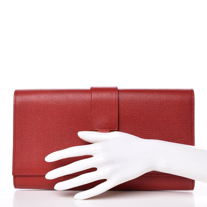 Saint Laurent Textured Calfskin Classic Y Ligne Clutch Red 2 of 19