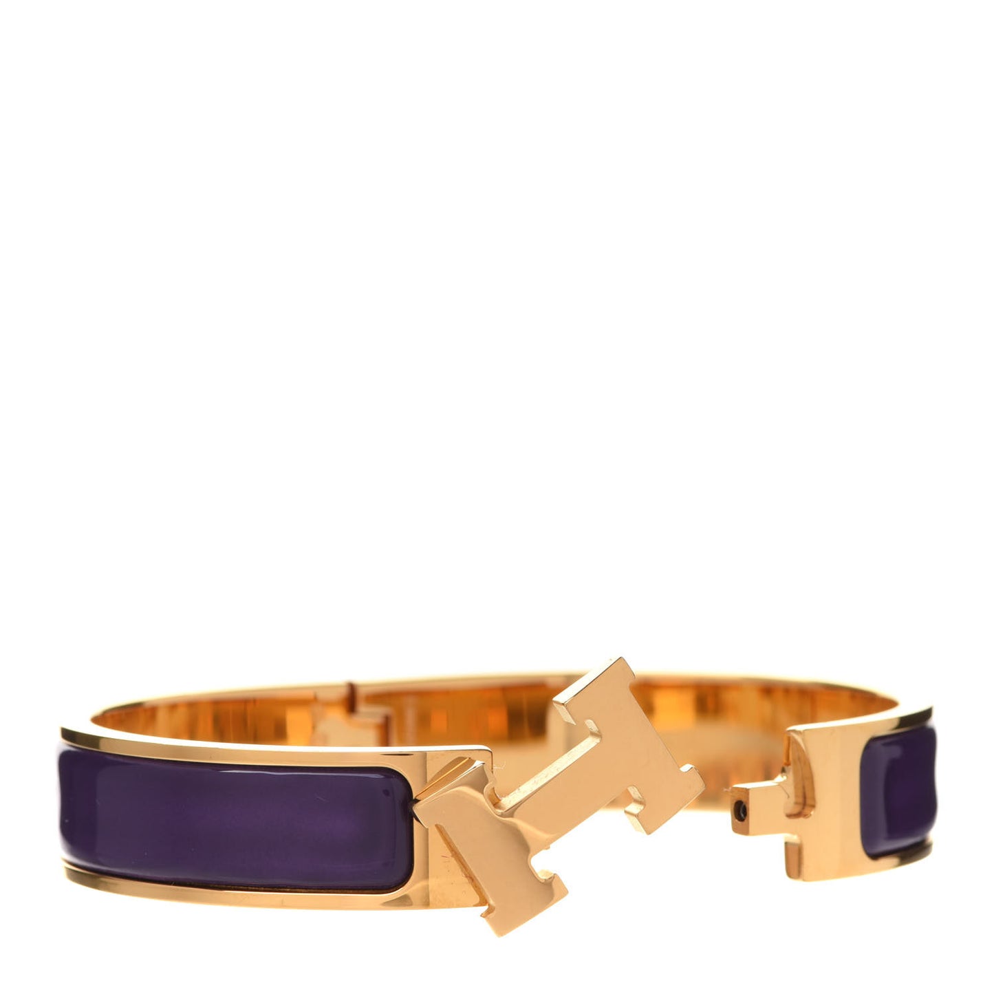 Enamel Narrow Clic Clac H Bracelet PM Pourpre