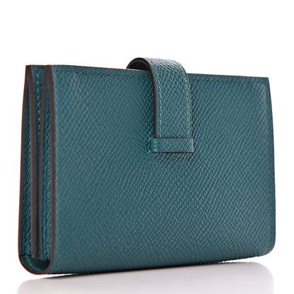 Hermes Epsom Bearn Card Holder Wallet Vert Bosphore 3 of 8