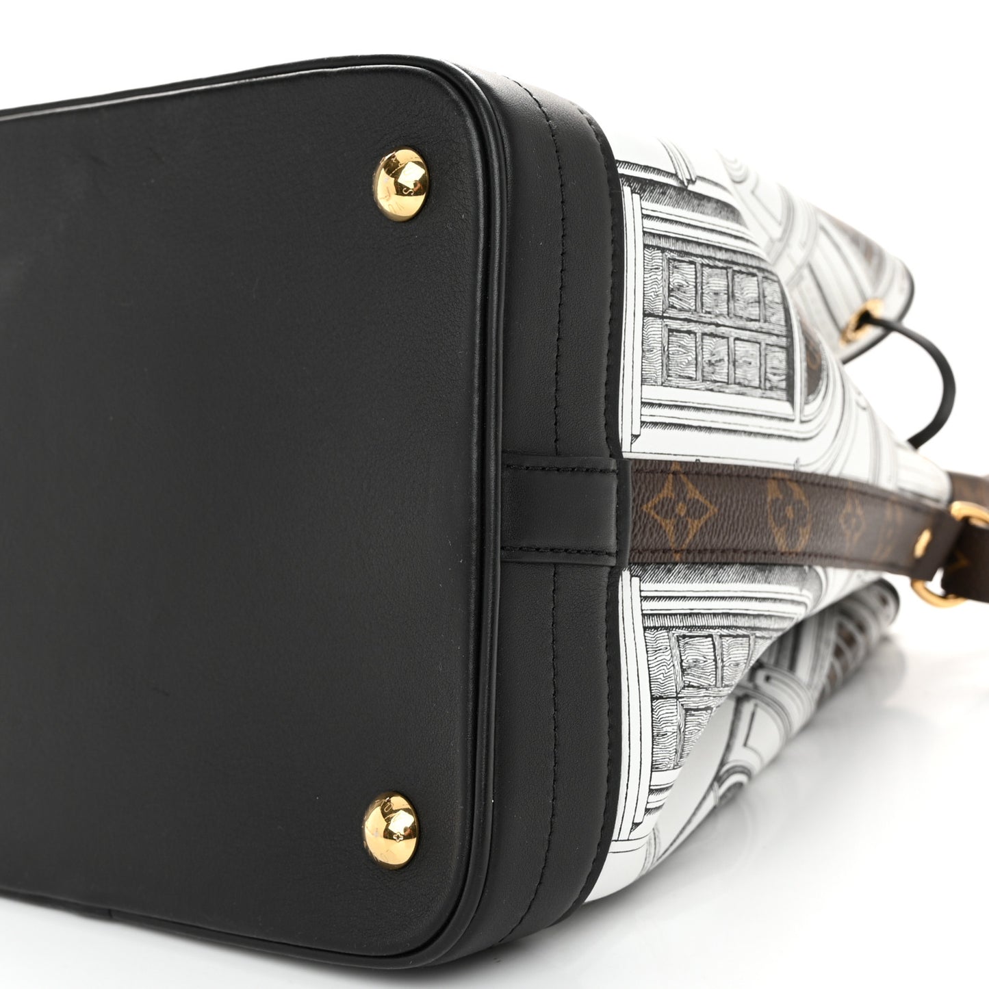 X FORNASETTI Calfskin Architettura Noe MM Black White