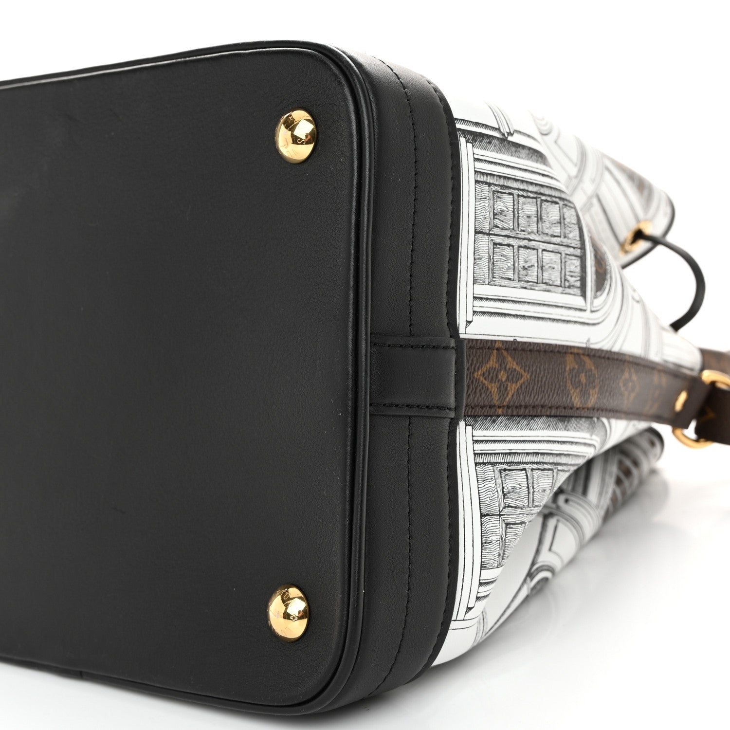 Louis Vuitton X FORNASETTI Calfskin Architettura Noe MM Black White 9 of 9
