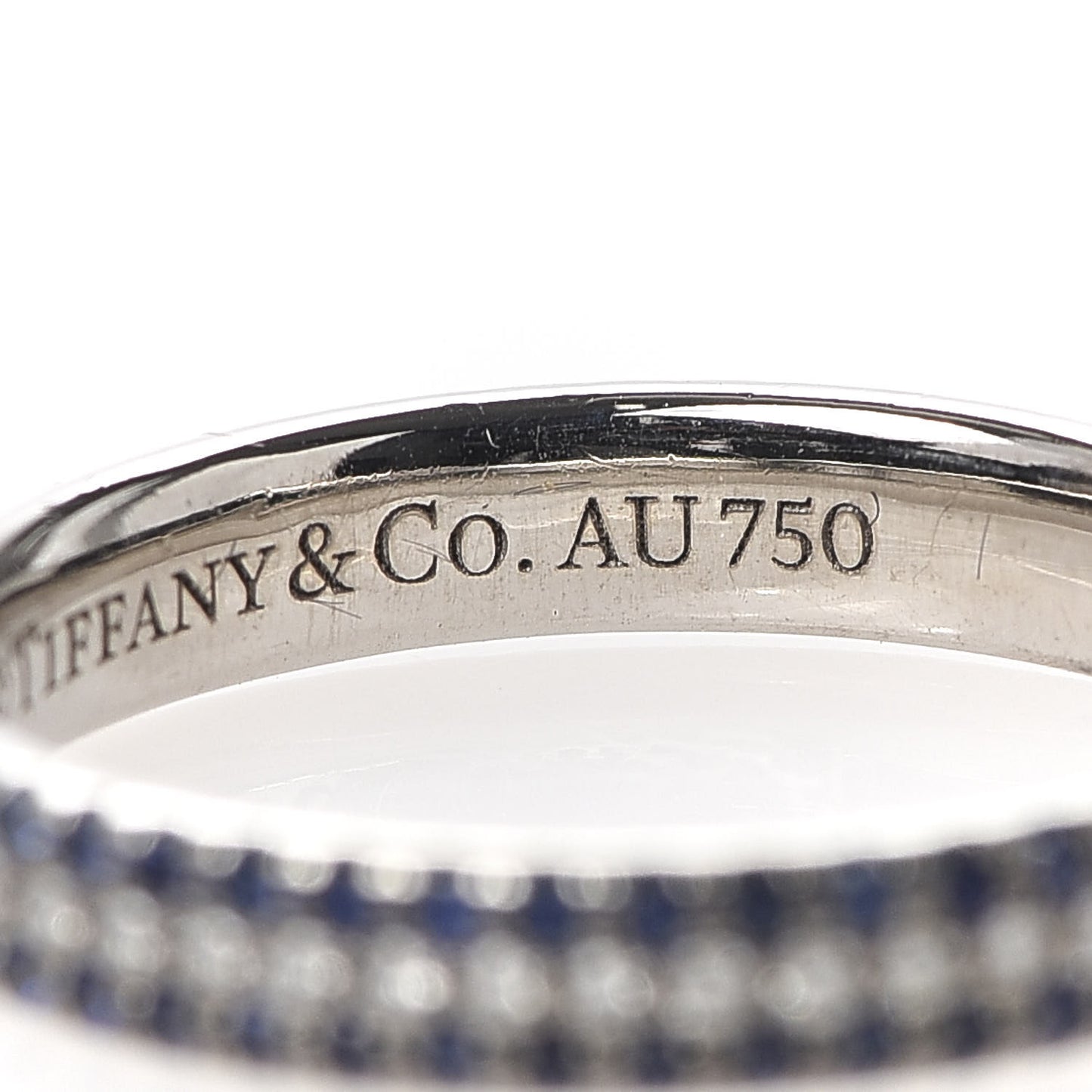 18K White Gold Diamond Blue Sapphire Embrace Ring 50 5.25