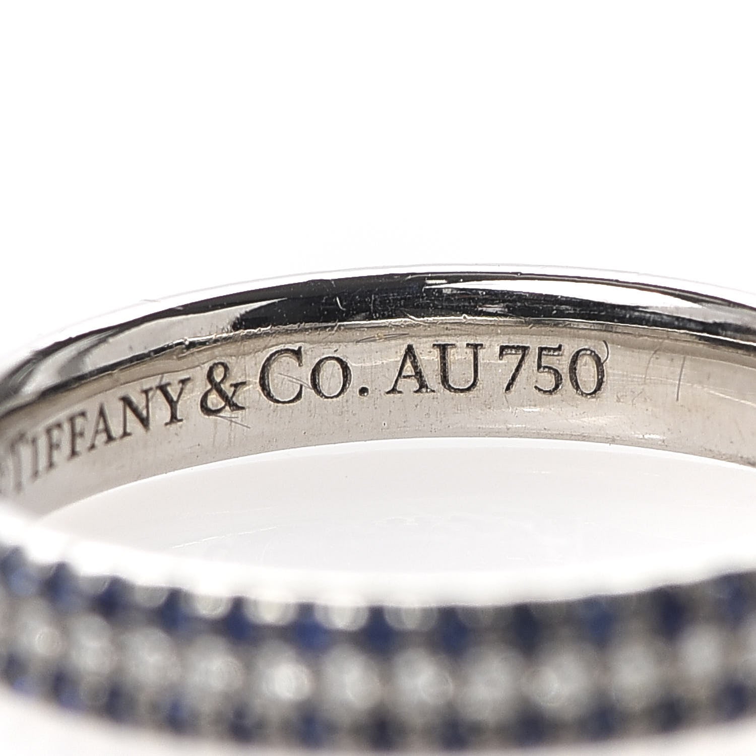 Tiffany 18K White Gold Diamond Blue Sapphire Embrace Ring 50 5.25 5 of 6