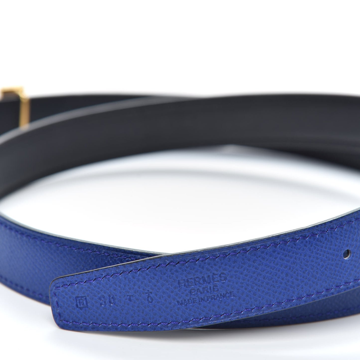 Swift Epsom 32mm Constance H Belt 90 Black Bleu Saphir