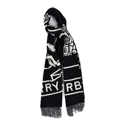 Burberry Cashmere Logo Scarf Black White 1 of 3
