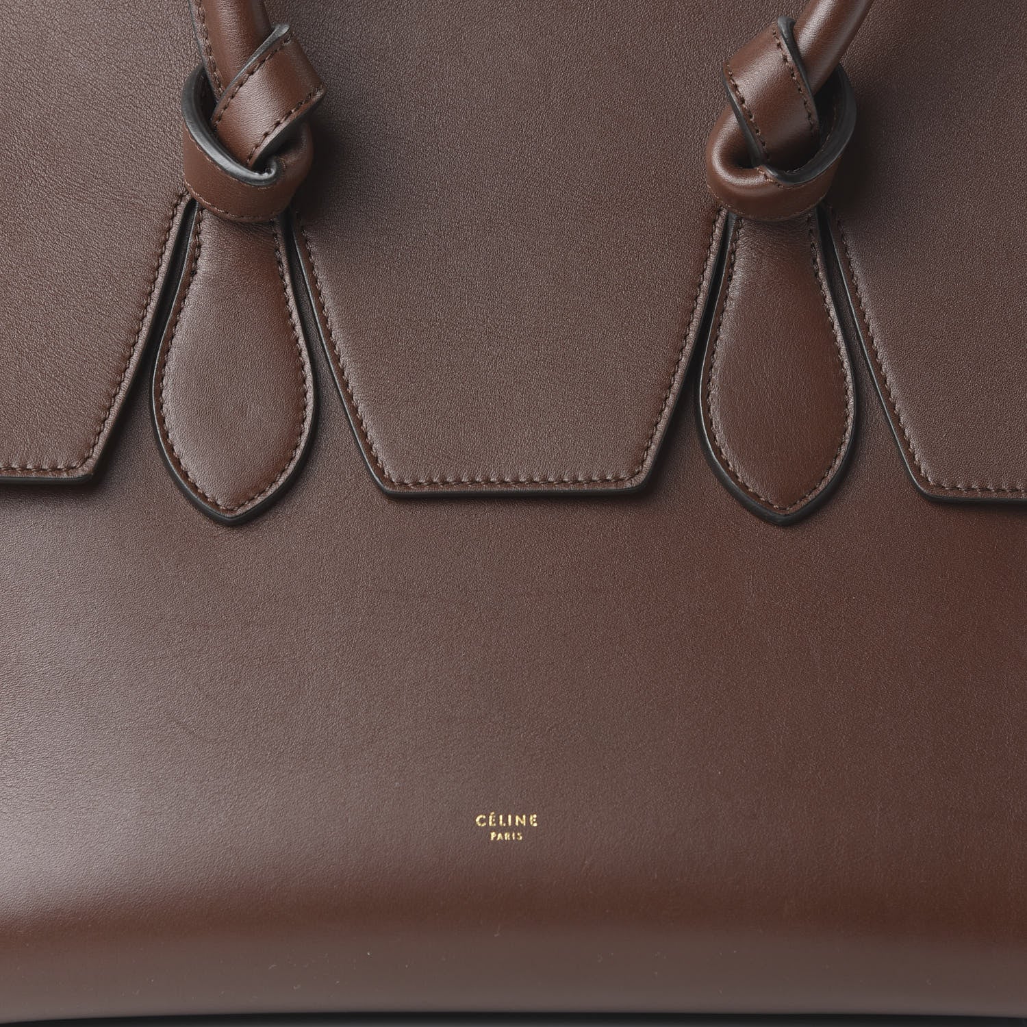 Celine Natural Calfskin Small Tie Knot Tote Chocolate 9 of 11