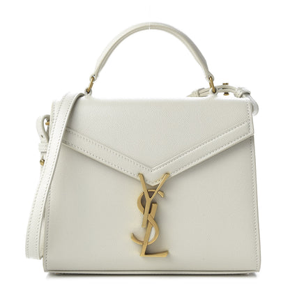 Saint Laurent Grain de Poudre Mini Classic Monogram Cassandra Top Handle Vintage White 1 of 9