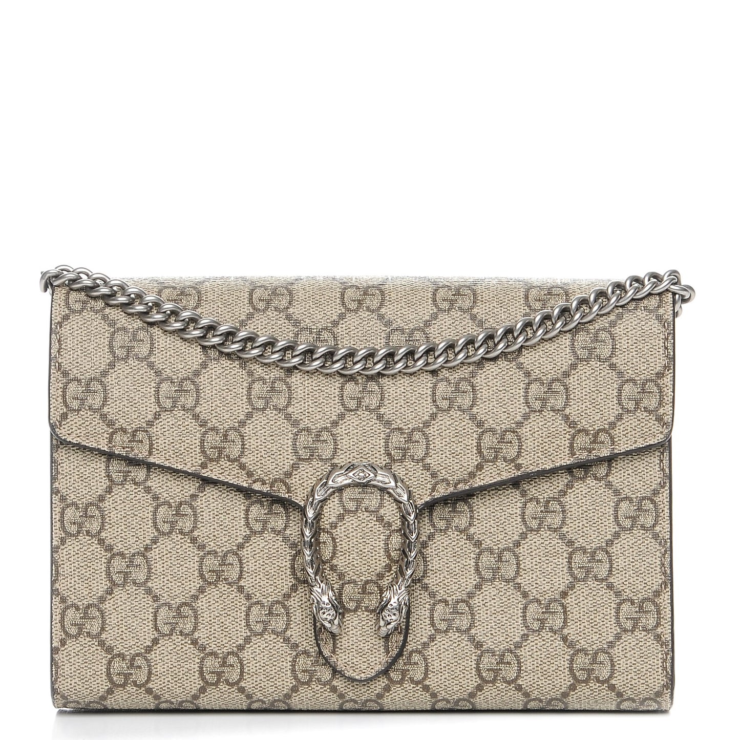 GG Supreme Monogram Mini Dionysus Chain Wallet Beige Taupe