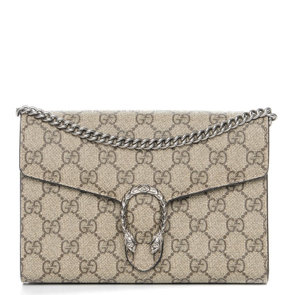 Gucci GG Supreme Monogram Mini Dionysus Chain Wallet Beige Taupe 1 of 7