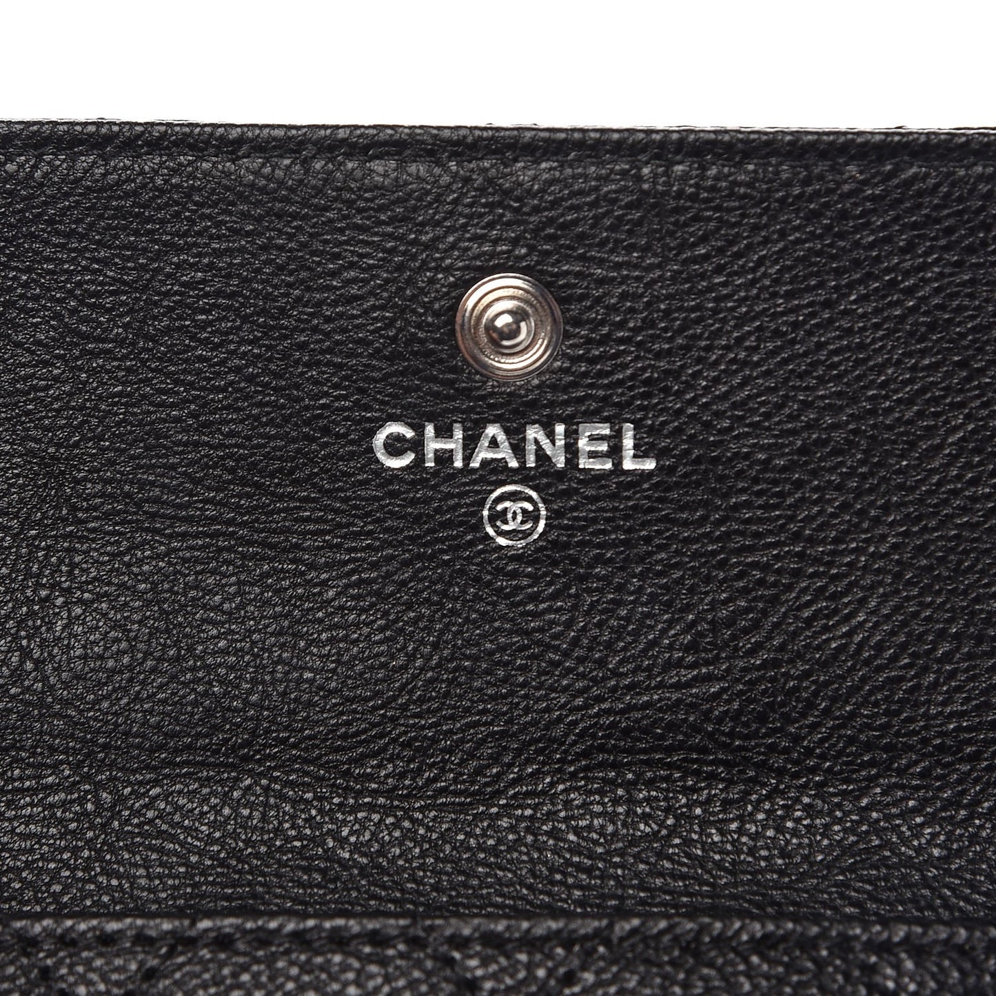 Caviar Quilted Wallet On Removable Chain Insert Black